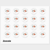Sticker Rond Verona Sunset Bright Orang Bridal douche merci (Feuille)