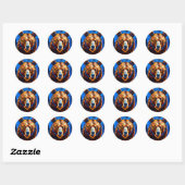Sticker Rond Verre coloré ours (Feuille)