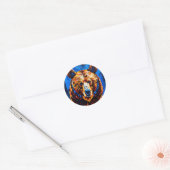 Sticker Rond Verre coloré ours (Enveloppe)