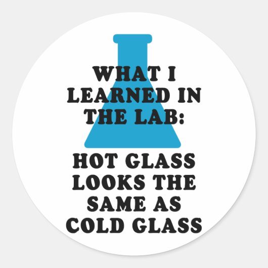 Sticker Rond Verre de laboratoire (Devant)