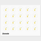 Sticker Rond Verre de limonade (Feuille)