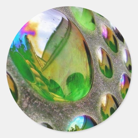 Sticker Rond Verre de miroirs à vis verte (Devant)