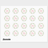 Sticker Rond Verre de Noël d'aquarelle (Feuille)
