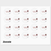 Sticker Rond verre de vin rouge sur papier (Feuille)