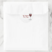 Sticker Rond verre de vin rouge sur papier (Sac)