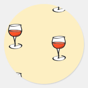 Sticker Rond Verre de vin sur orange