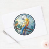 Sticker Rond Verre doux Cockatoo blanc Parrot Bird (Enveloppe)