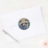 Sticker Rond Verre doux Frisky Raccoon (Enveloppe)