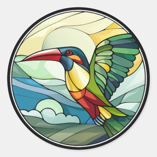 Sticker Rond Verre doux Toucan Bird (Devant)