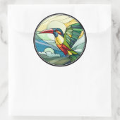 Sticker Rond Verre doux Toucan Bird (Sac)