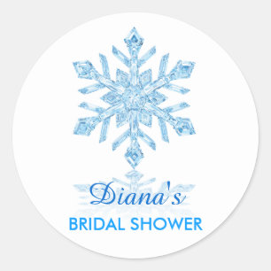 Sticker Rond Verre Snowflake Hiver Fête des mariées Favoriser S