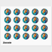 Sticker Rond Verre teinté de cheval (Feuille)
