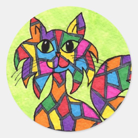 Sticker Rond Verre tendu Kitty (Devant)
