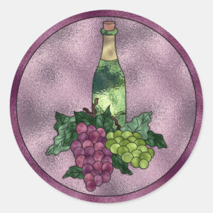 Sticker Rond Verre Tiré Aimer le vin