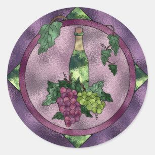 Sticker Rond Verre Tiré Aimer le vin