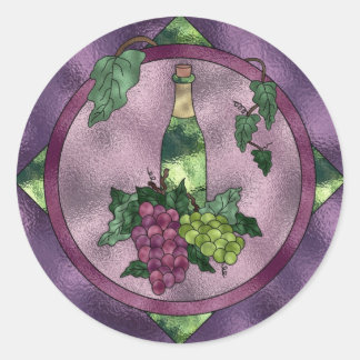 Sticker Rond Verre Tiré Aimer le vin