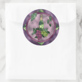 Sticker Rond Verre Tiré Aimer le vin (Sac)