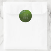 Sticker Rond Verre vert avec fleurs (Sac)