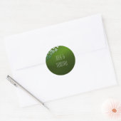 Sticker Rond Verre vert avec fleurs (Enveloppe)