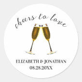 Sticker Rond Verres à champagne pour À l'amour (Devant)