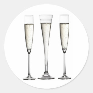 Sticker Rond Verres Champagne