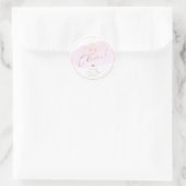 Sticker Rond Verres de champagne rose Bubbles Aquarelle (Sac)