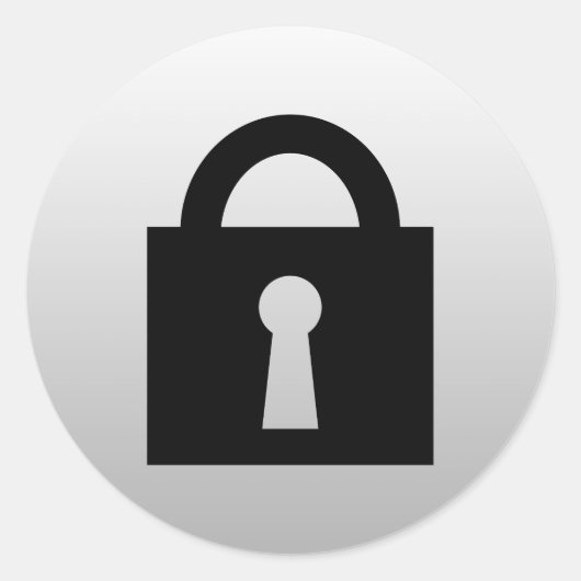 Sticker Rond Verrouiller. Icône Top Secret ou Confidential. (Devant)