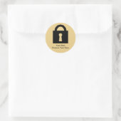Sticker Rond Verrouiller. Icône Top Secret ou Confidential. (Sac)