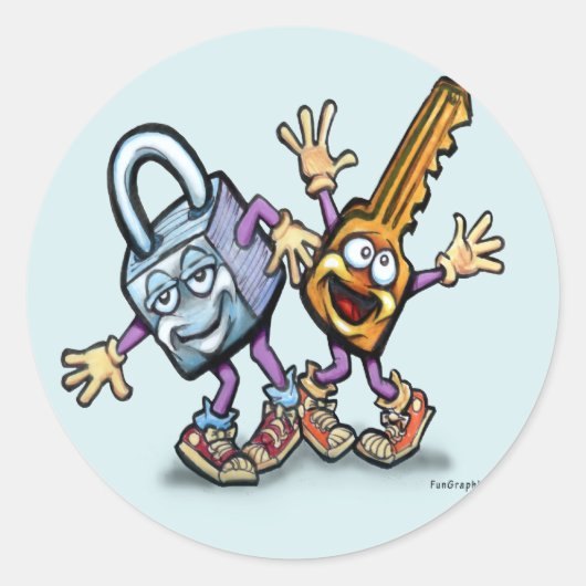 Sticker Rond Verrouiller n clé (Devant)