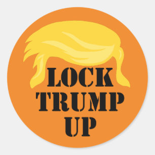 Sticker Rond Verrouiller Trump vers le haut