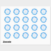Sticker Rond Verrous de courge bleu couleur aquarelle personnal (Feuille)