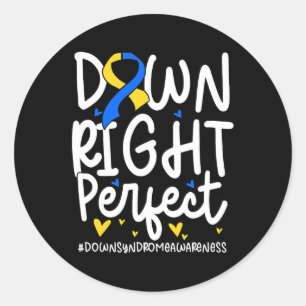 Sticker Rond Vers le bas Sensibilisation au syndrome Vers le ba