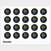 Sticker Rond Vers le bas vers la droite Conscience du syndrome (Feuille)