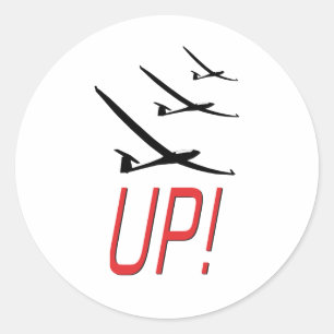 Sticker Rond VERS LE HAUT DE !  Planeur de planeur