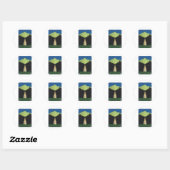 Sticker Rond Vers le Mont Blanc (Feuille)