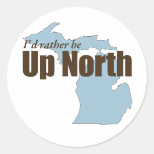 Sticker Rond Vers le nord - Michigan