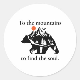 Sticker Rond Vers les montagnes pour trouver l'âme