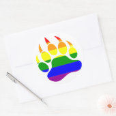 STICKER ROND VERS L'OURS GAY/CLAW RAINBOW (Enveloppe)