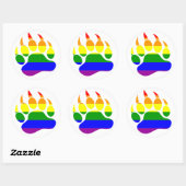 STICKER ROND VERS L'OURS GAY/CLAW RAINBOW (Feuille)