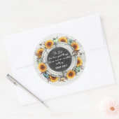 Sticker Rond Verset biblique de Thanksgiving rustique tournesol (Enveloppe)