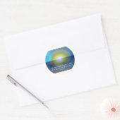 Sticker Rond Verset biblique et coucher de soleil (Enveloppe)