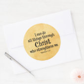 Sticker Rond Verset biblique : Je peux faire tout par le Christ (Enveloppe)
