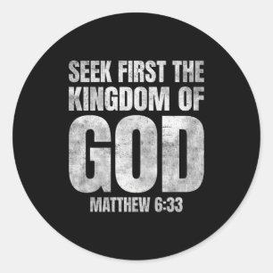 Sticker Rond Verset de la Bible Cherchez d'abord le royaume de