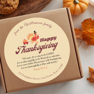 Sticker Rond Verset de la Bible de Thanksgiving Nom personnal