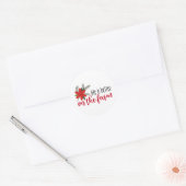 Sticker Rond Verset Ferme De Noël En Blanc (Enveloppe)