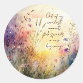 Sticker Rond Verset Fleur sauvage couleur Christian (Devant)