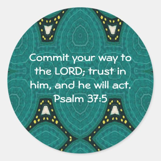 Sticker Rond Versets bibliques Écritures motivationnelles Psaum (Devant)