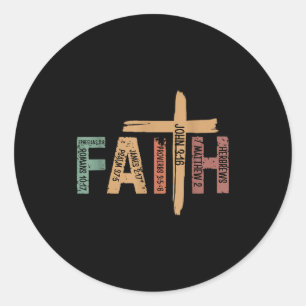 Sticker Rond Versets bibliques inspirants chrétiens de foi Reli