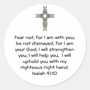 Sticker Rond Versets de la Bible Citation Inspirationnelle Isa