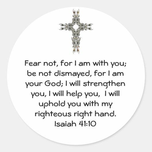 Sticker Rond Versets de la Bible Citation Inspirationnelle Isaï (Devant)